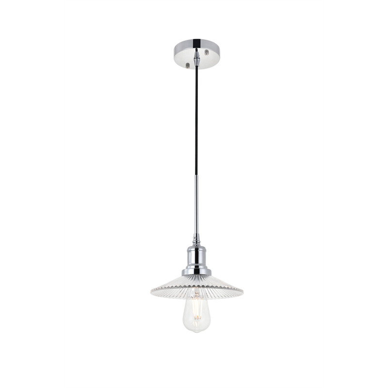 Living District Waltz 1 Light Chrome Pendant