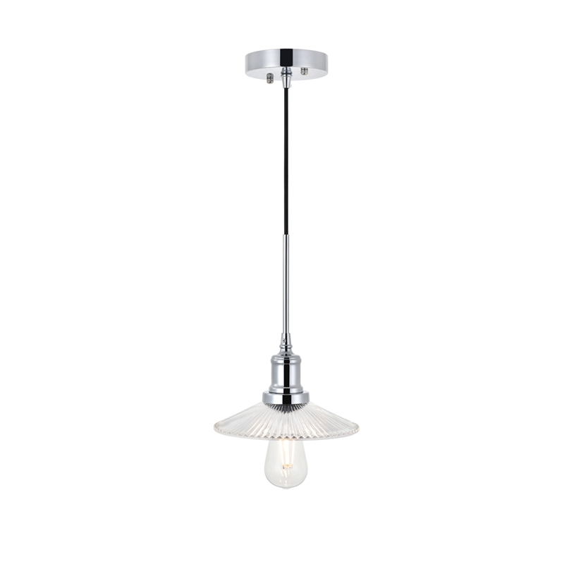 Living District Waltz 1 Light Chrome Pendant