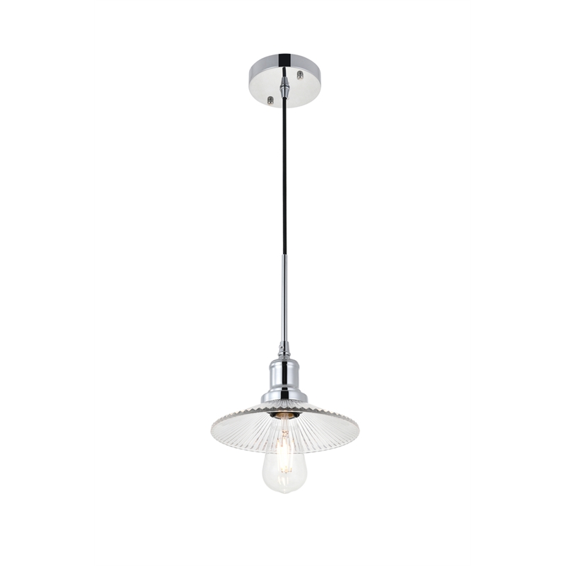 Living District Waltz 1 Light Chrome Pendant