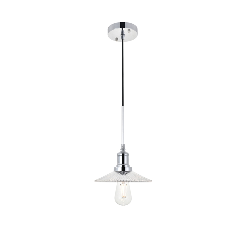 Living District Waltz 1 Light Chrome Pendant