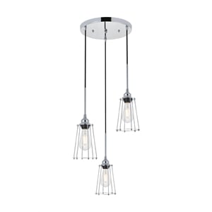 Living District Auspice 3 Light Chrome Pendant