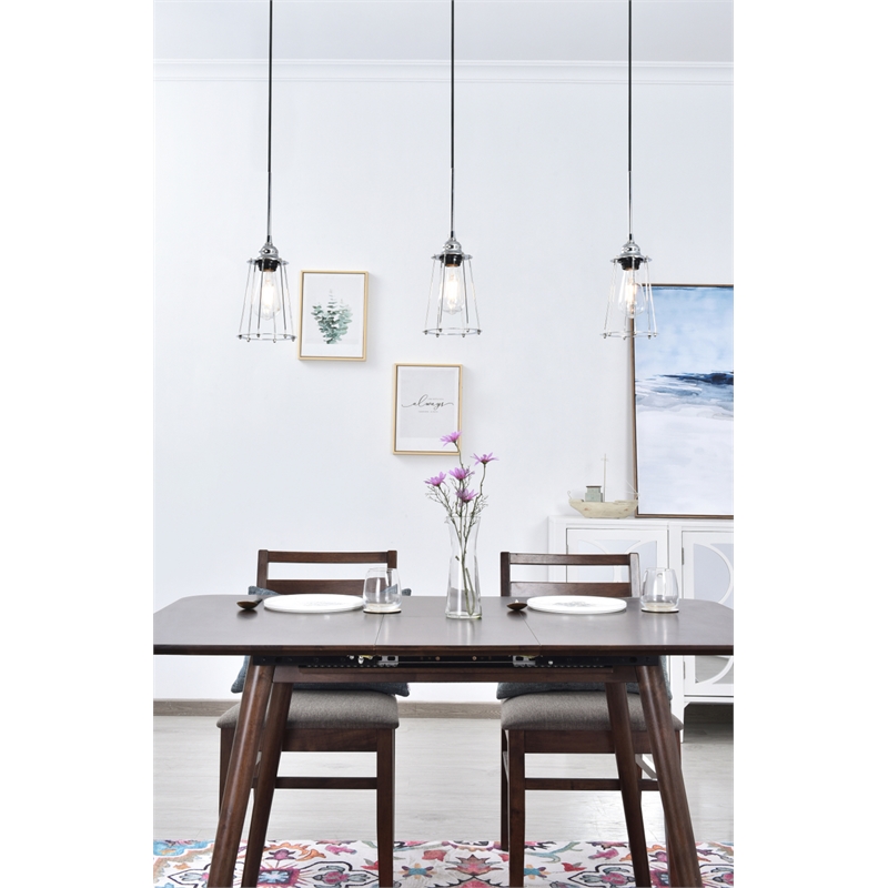 Living District Auspice 3 Light Chrome Pendant