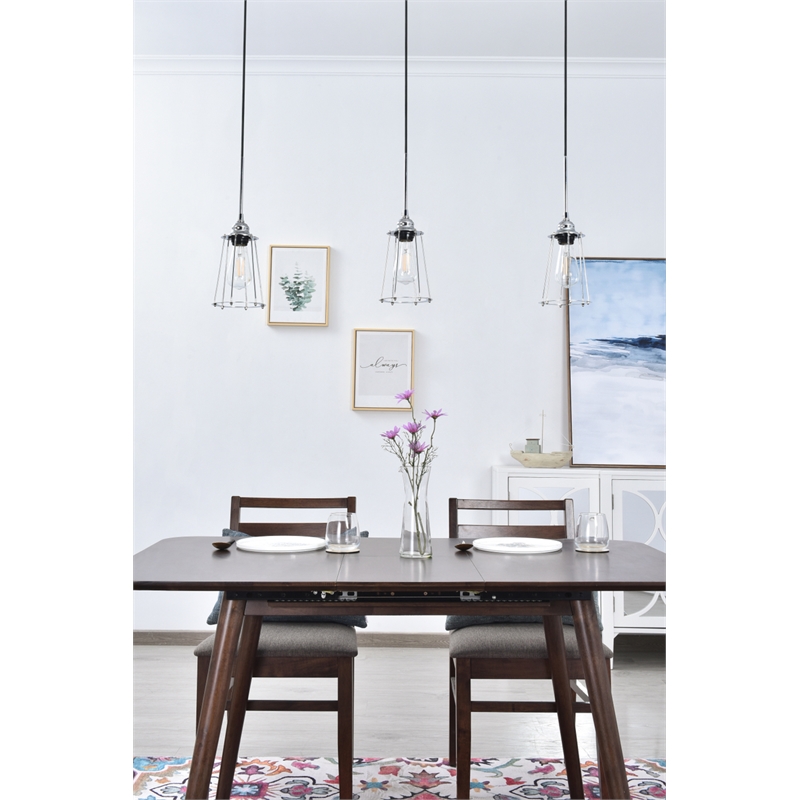 Living District Auspice 3 Light Chrome Pendant