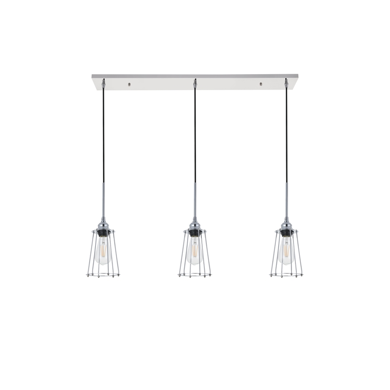 Living District Auspice 3 Light Chrome Pendant