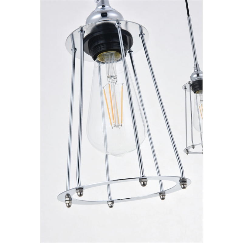 Living District Auspice 3 Light Chrome Pendant