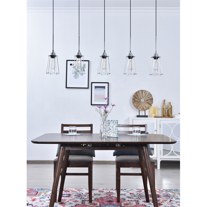Living District Auspice 5 Light Chrome Pendant