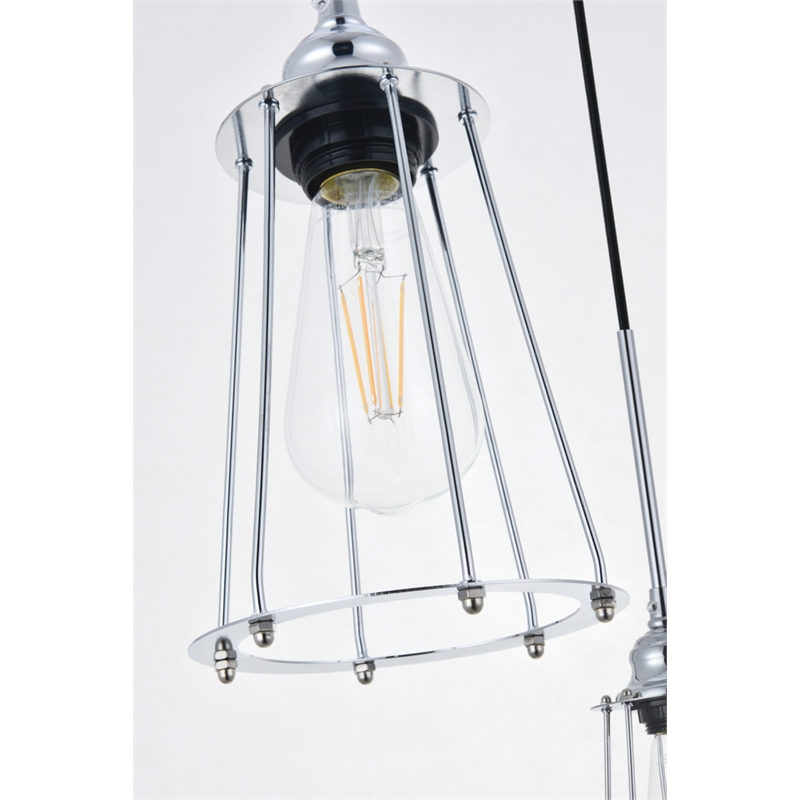 Living District Auspice 5 Light Chrome Pendant