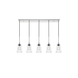 Living District Auspice 5 Light Chrome Pendant