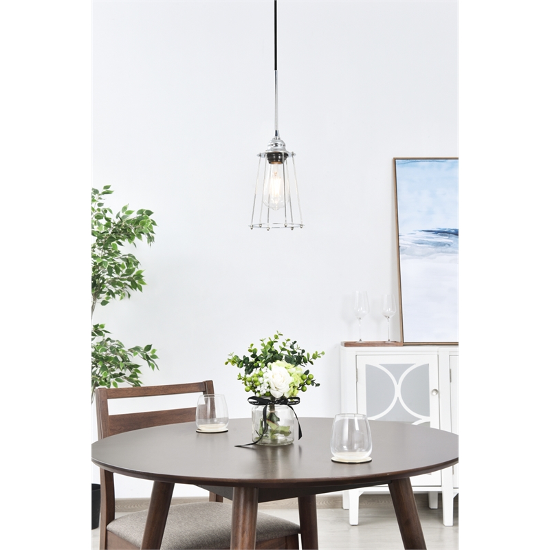 Living District Auspice 1 Light Chrome Pendant