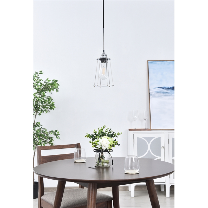 Living District Auspice 1 Light Chrome Pendant