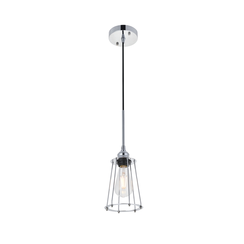 Living District Auspice 1 Light Chrome Pendant