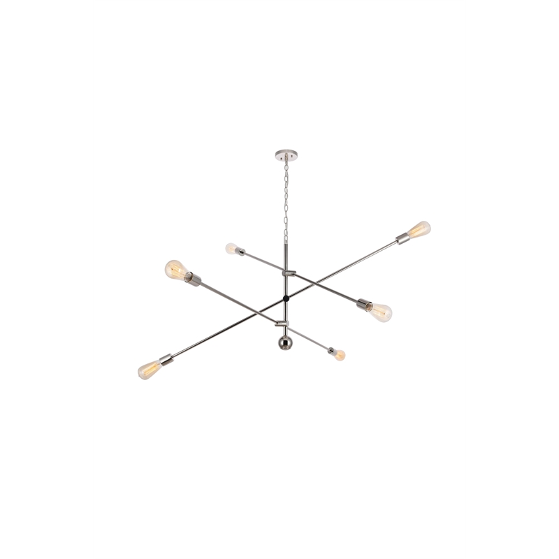 Living District Axel 6 Lights Polished Nickel Pendant