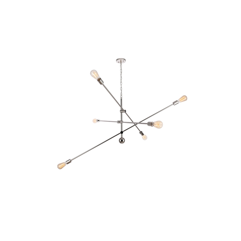 Living District Axel 6 Lights Polished Nickel Pendant