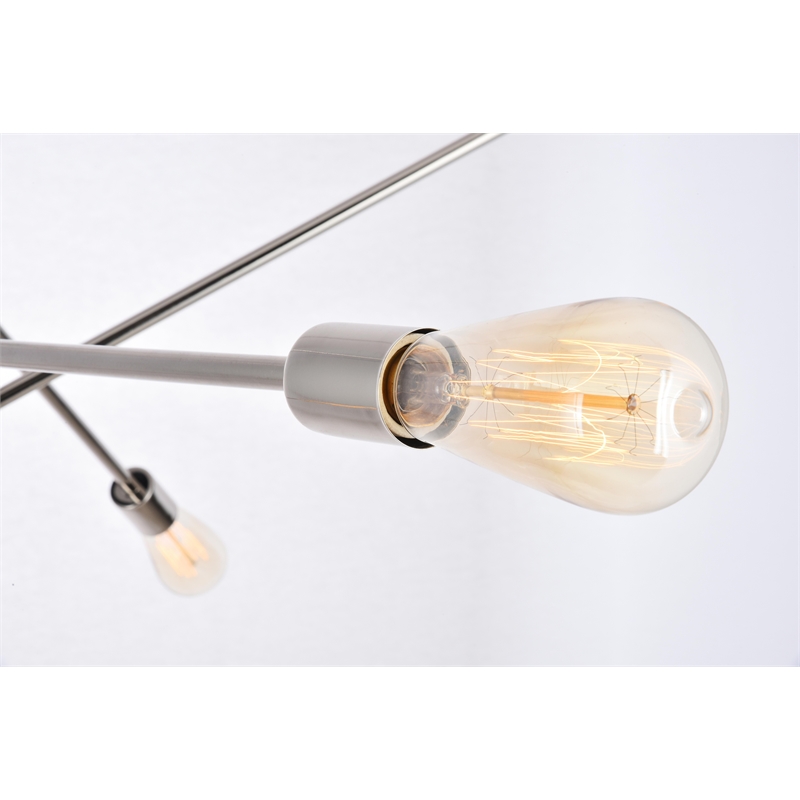 Living District Axel 6 Lights Polished Nickel Pendant