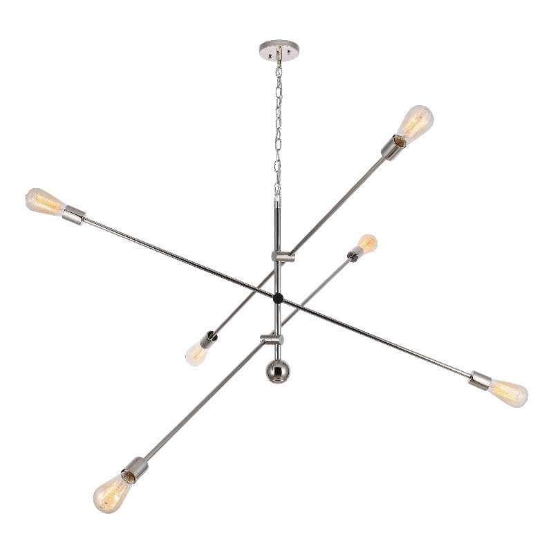 Living District Axel 6 Lights Polished Nickel Pendant