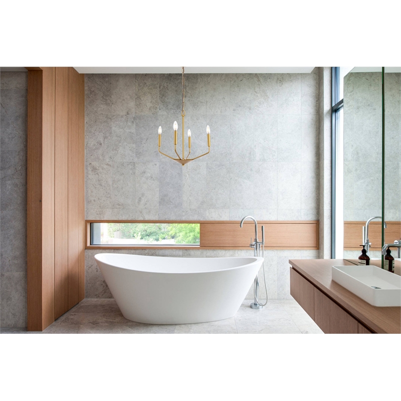 Living District Enzo 4 Light Brass Pendant