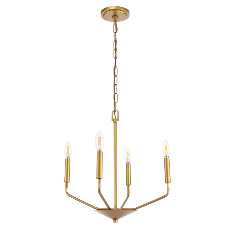 Living District Enzo 4 Light Brass Pendant