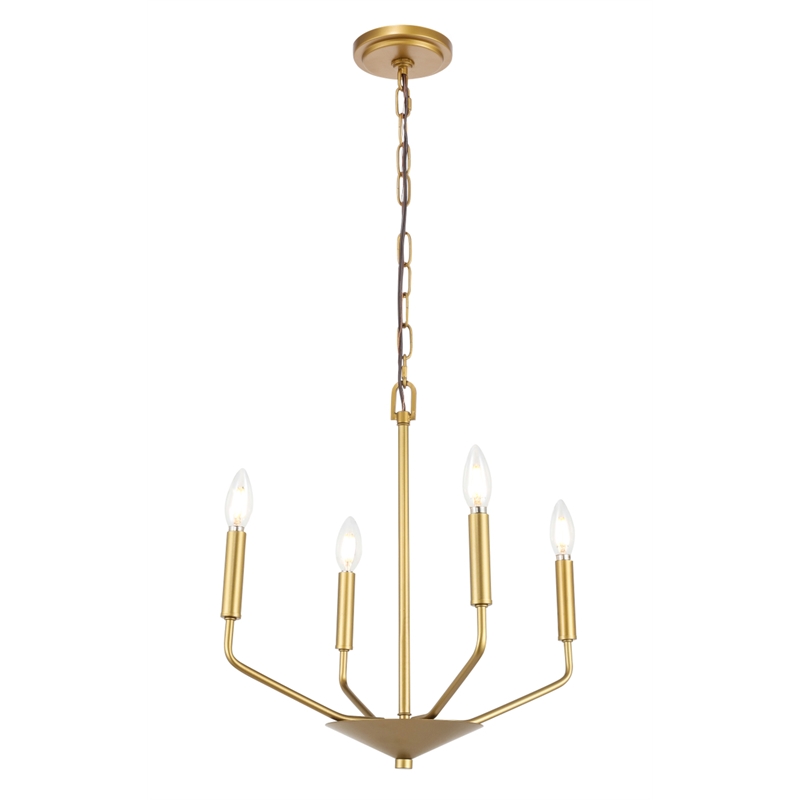 Living District Enzo 4 Light Brass Pendant