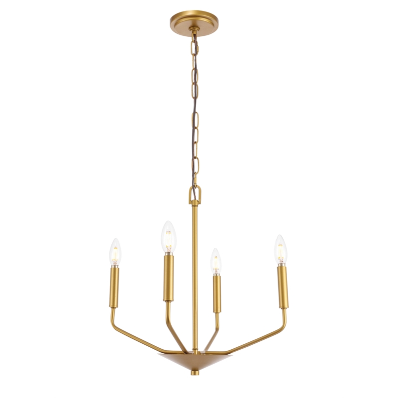 Living District Enzo 4 Light Brass Pendant