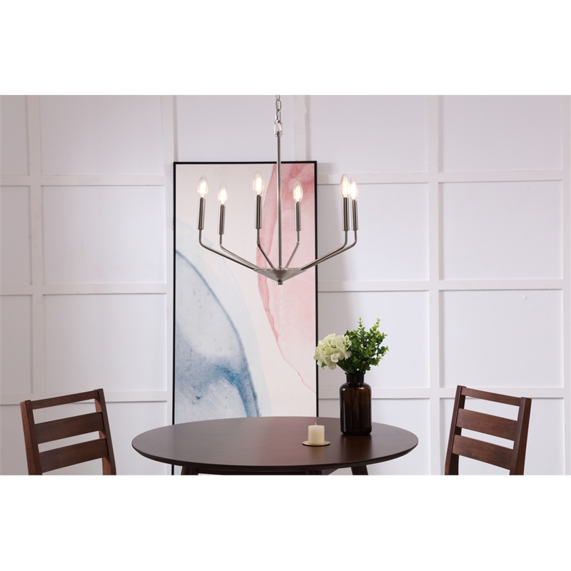 Living District Enzo 6 Light Chrome Pendant