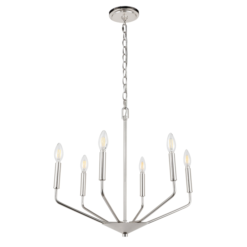 Living District Enzo 6 Light Chrome Pendant