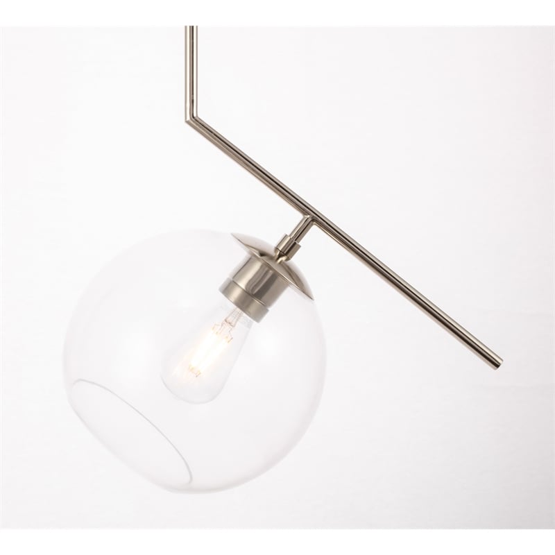 Living District Ryland 1 Light Chrome and Clear Glass Pendant