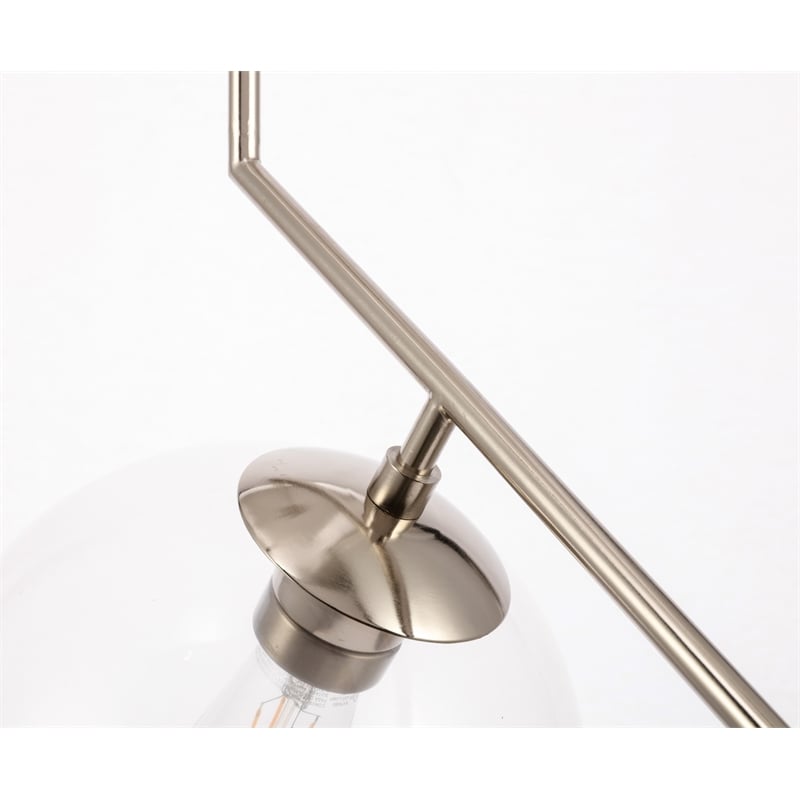 Living District Ryland 1 Light Chrome and Clear Glass Pendant