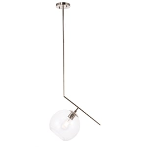 Living District Ryland 1 Light Chrome and Clear Glass Pendant
