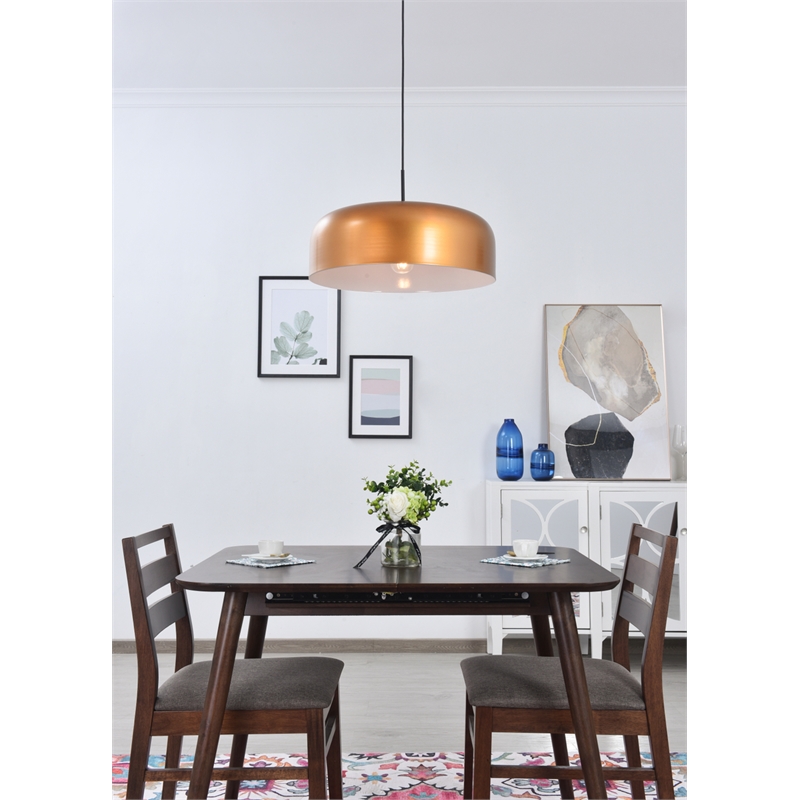Living District Etude 1 Light Satin Gold and Black Pendant