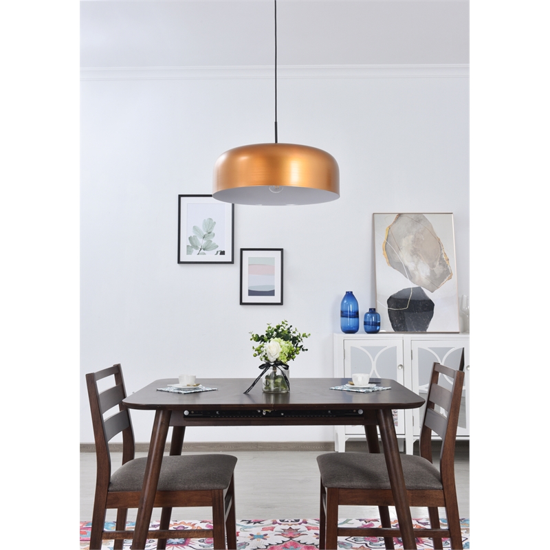 Living District Etude 1 Light Satin Gold and Black Pendant