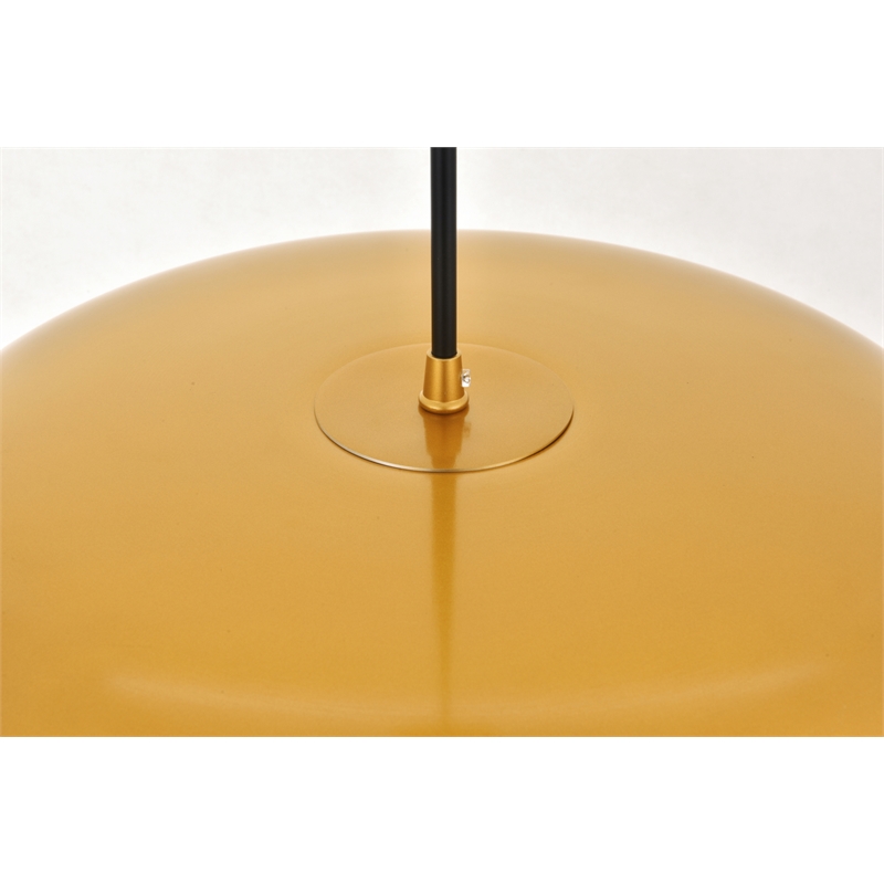 Living District Etude 1 Light Satin Gold and Black Pendant