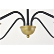 Living District Rohan 4 Light Matte Black and Brass Pendant