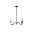 Living District Rohan 4 Light Matte Black and Brass Pendant