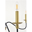 Living District Rohan 4 Light Matte Black and Brass Pendant