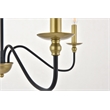 Living District Rohan 4 Light Matte Black and Brass Pendant