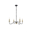 Living District Rohan 4 Light Matte Black and Brass Pendant