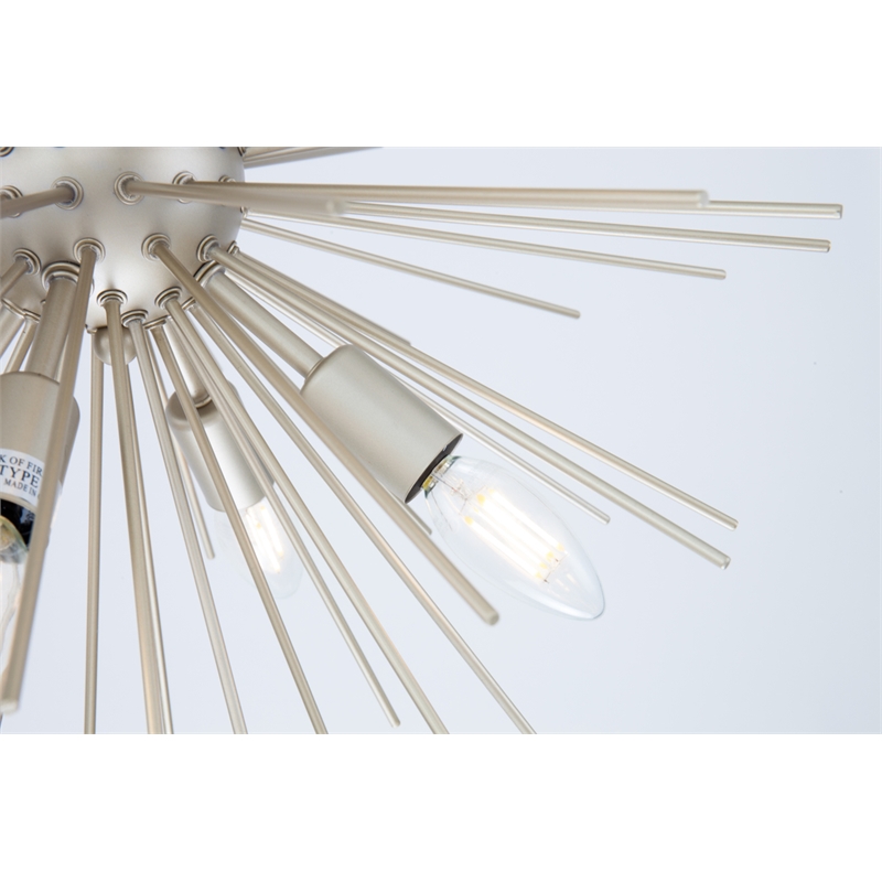 Living District Timber 8 Light Champagne Pendant