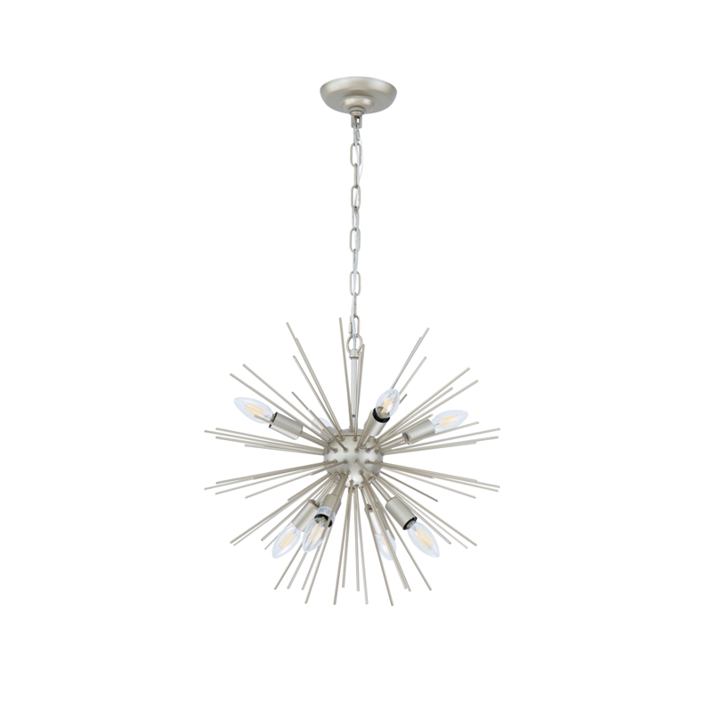 Living District Timber 8 Light Champagne Pendant