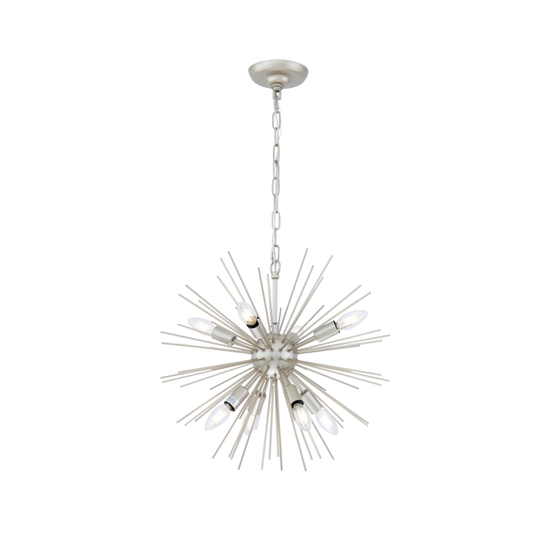 Living District Timber 8 Light Champagne Pendant