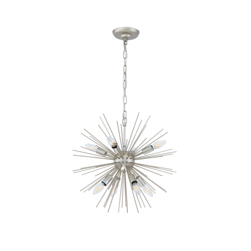 Living District Timber 8 Light Champagne Pendant
