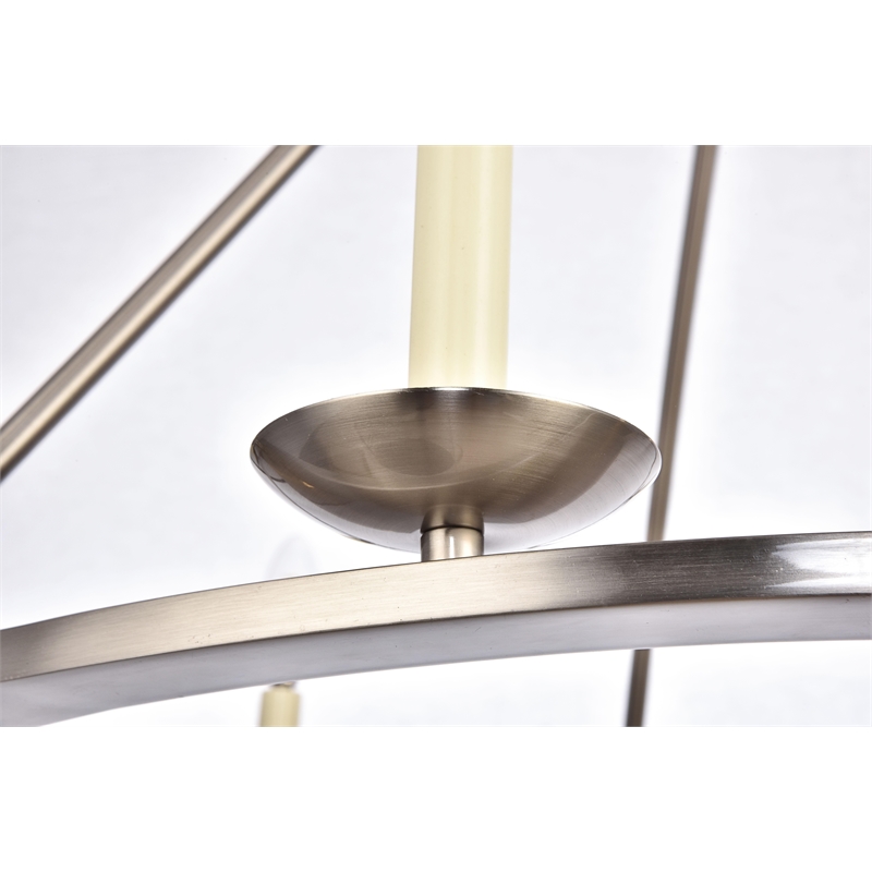 Living District Maine Collection Chandelier in Burnished Nickel Finish