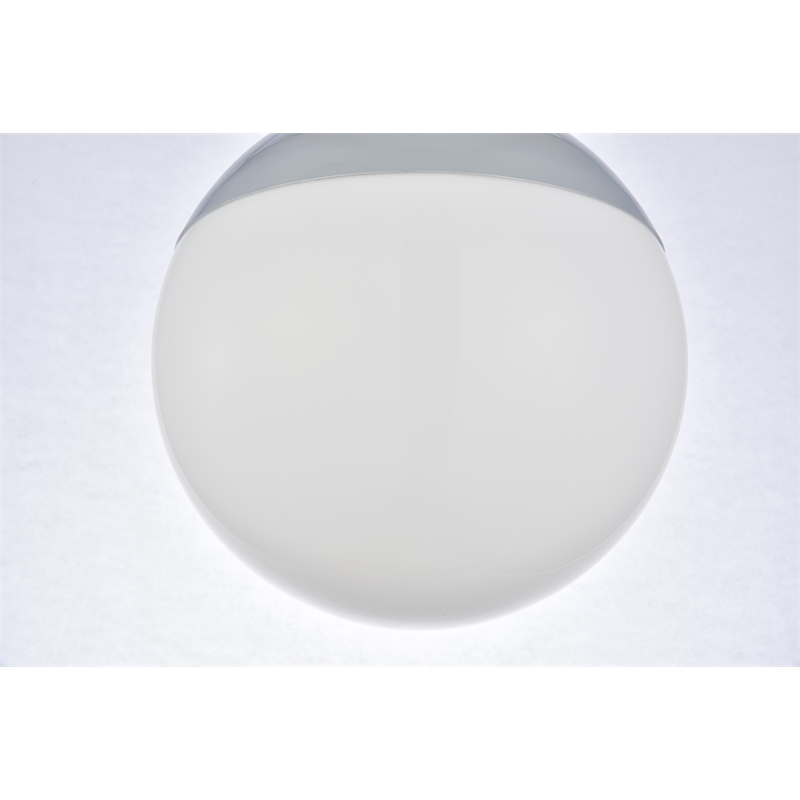 Living District Eclipse 5 Lights Chrome Pendant With Frosted White Glass