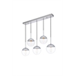 Living District Eclipse 5 Lights Chrome Pendant With Clear Glass
