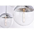Living District Eclipse 5 Lights Chrome Pendant With Clear Glass