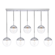 Living District Eclipse 7 Lights Chrome Pendant With Clear Glass