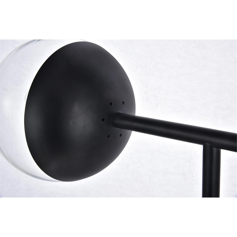 Living District Eclipse 1 Light Black Floor Lamp With Clear Glass