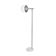 Living District Eclipse 1 Light Chrome Floor Lamp With Clear Glass