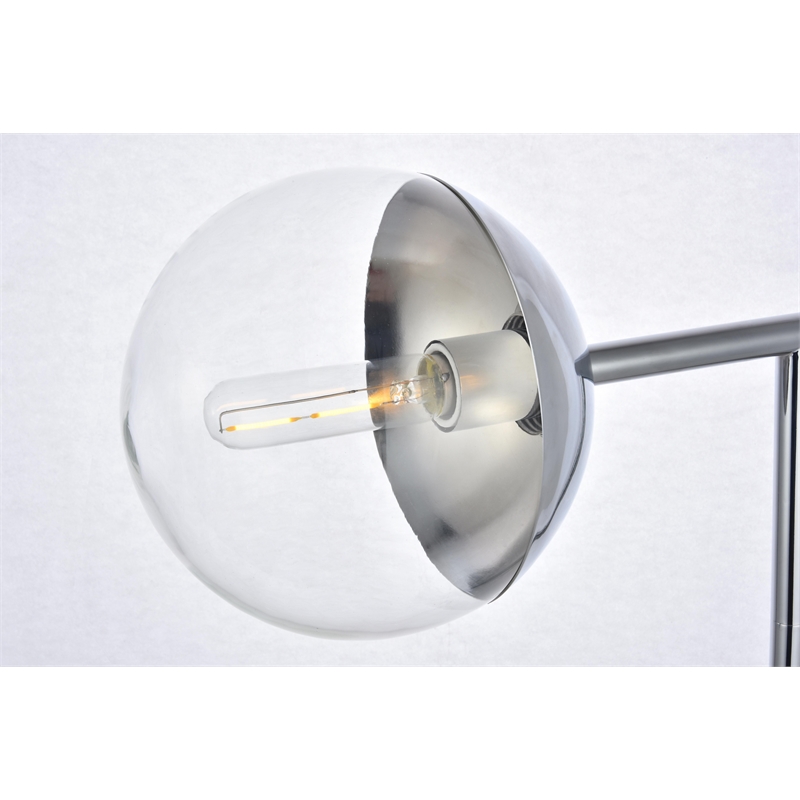 Living District Eclipse 1 Light Chrome Floor Lamp With Clear Glass