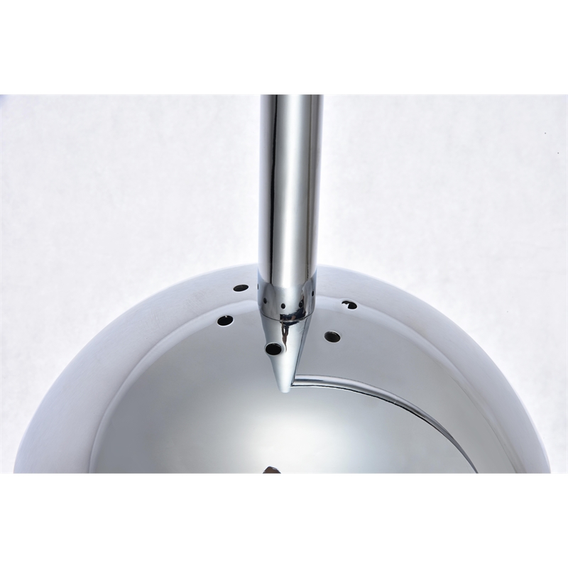 Living District Eclipse 1 Light Chrome Floor Lamp With Clear Glass