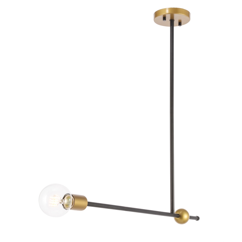 Living District Brees 1 Light Black and Brass Pendant